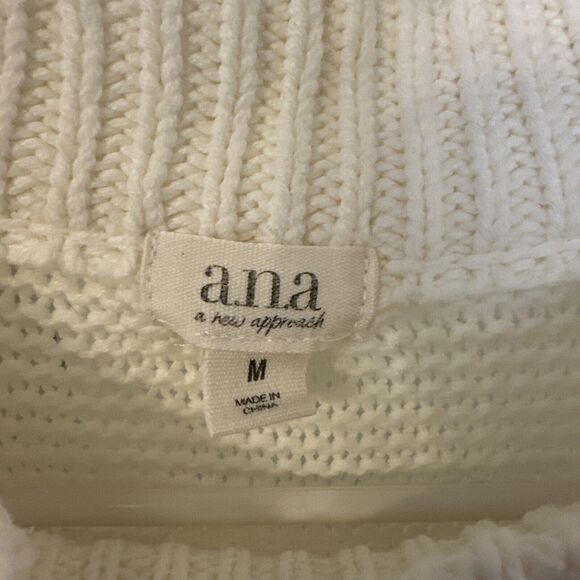 White Sweater Women's M Ana A New Approach - Picture 3 of 10